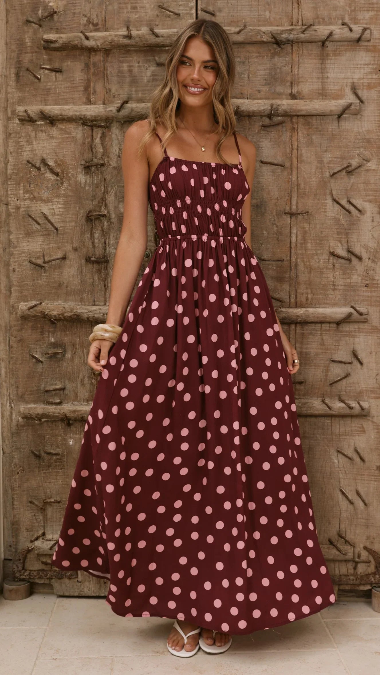 Solare Maxi Dress - Merlo/Marshmallow