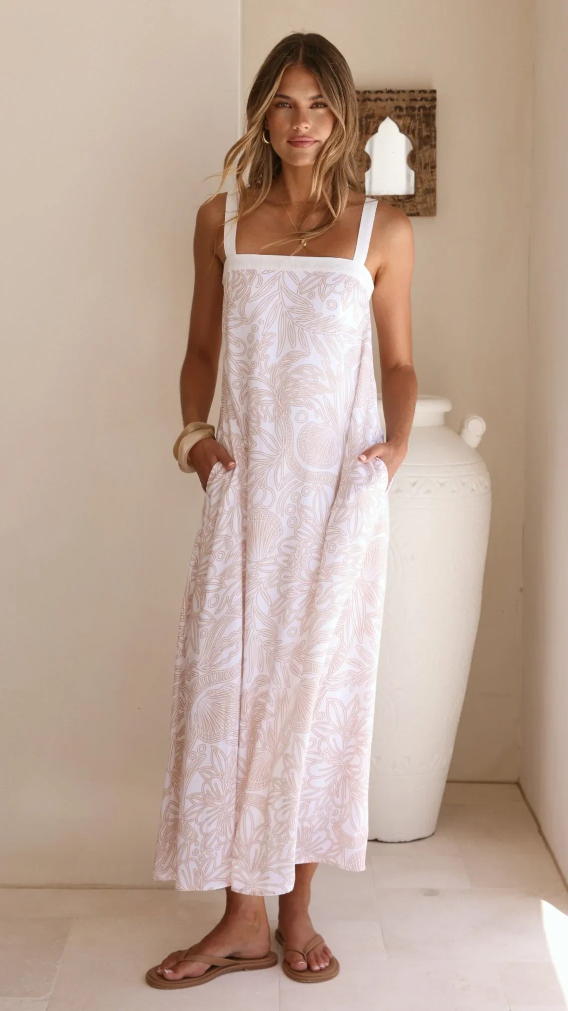 Kiki Maxi Dress - Coastal Drifter Print
