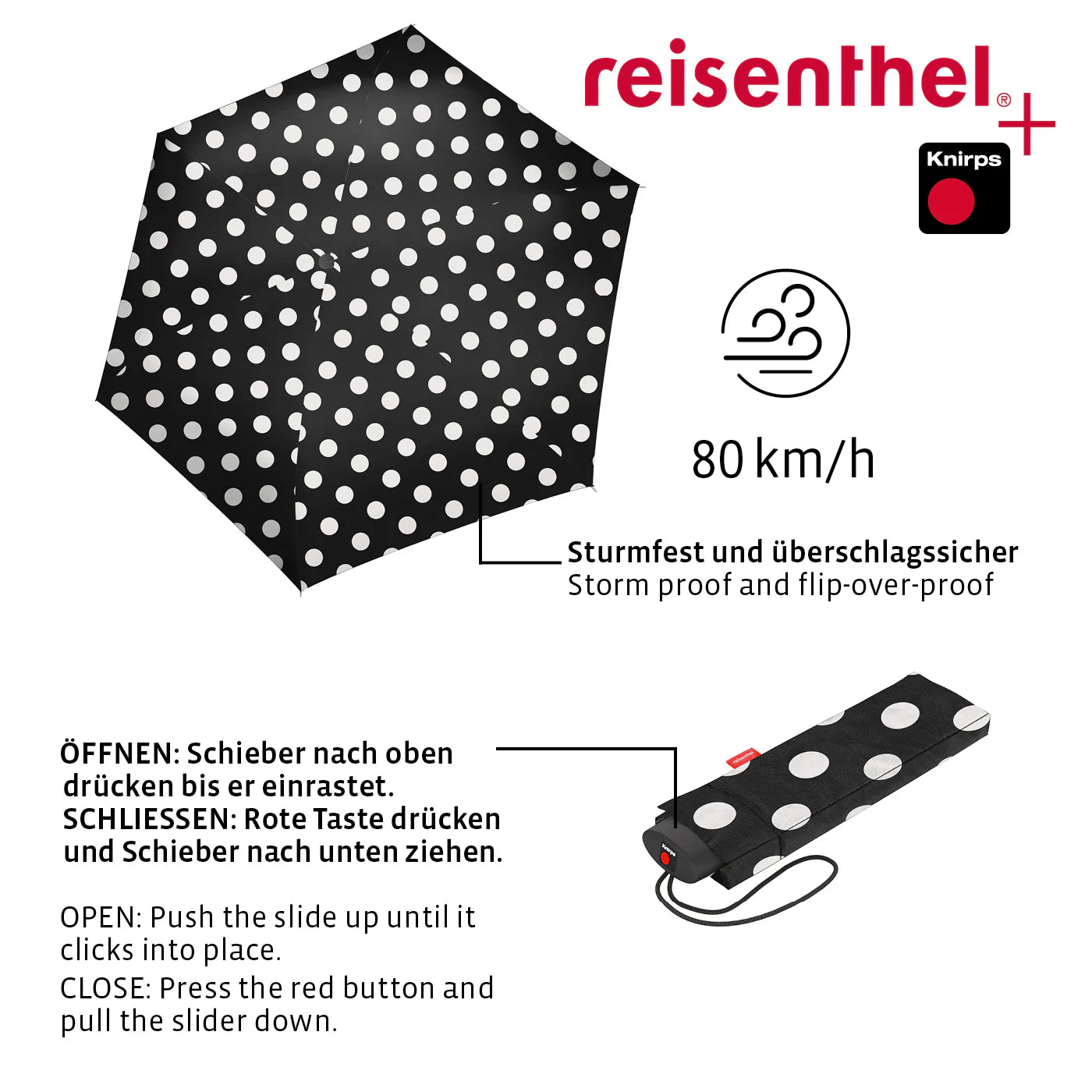 Umbrella Pocket Mini Dots White