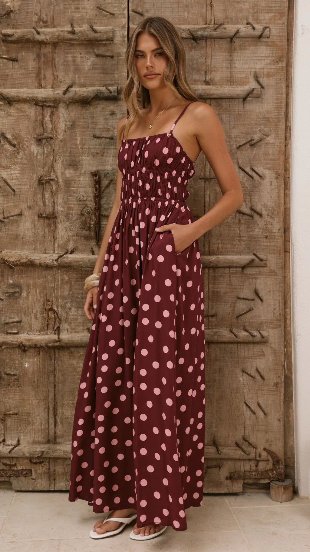 Solare Maxi Dress - Merlo/Marshmallow