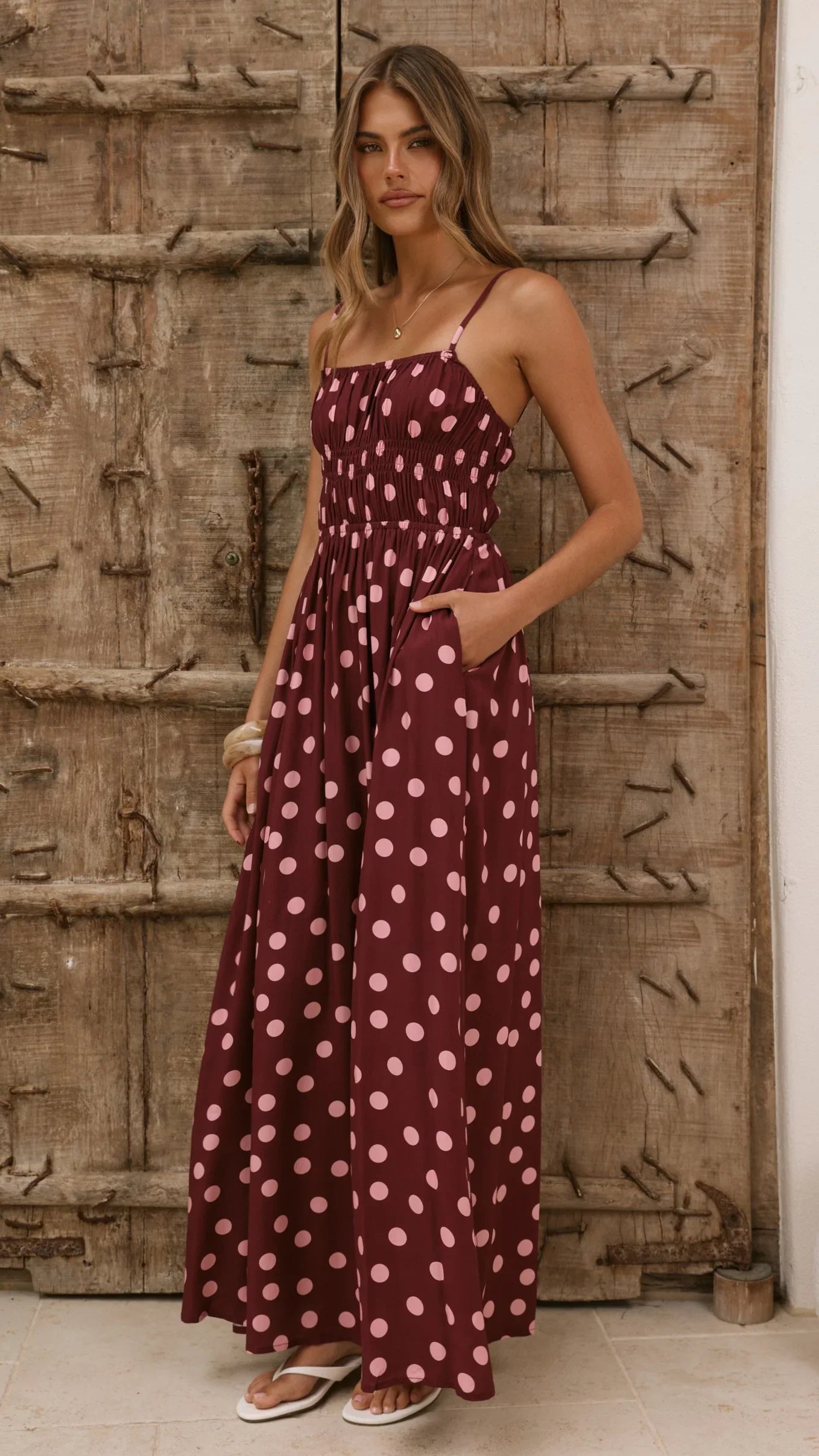 Solare Maxi Dress - Merlo/Marshmallow