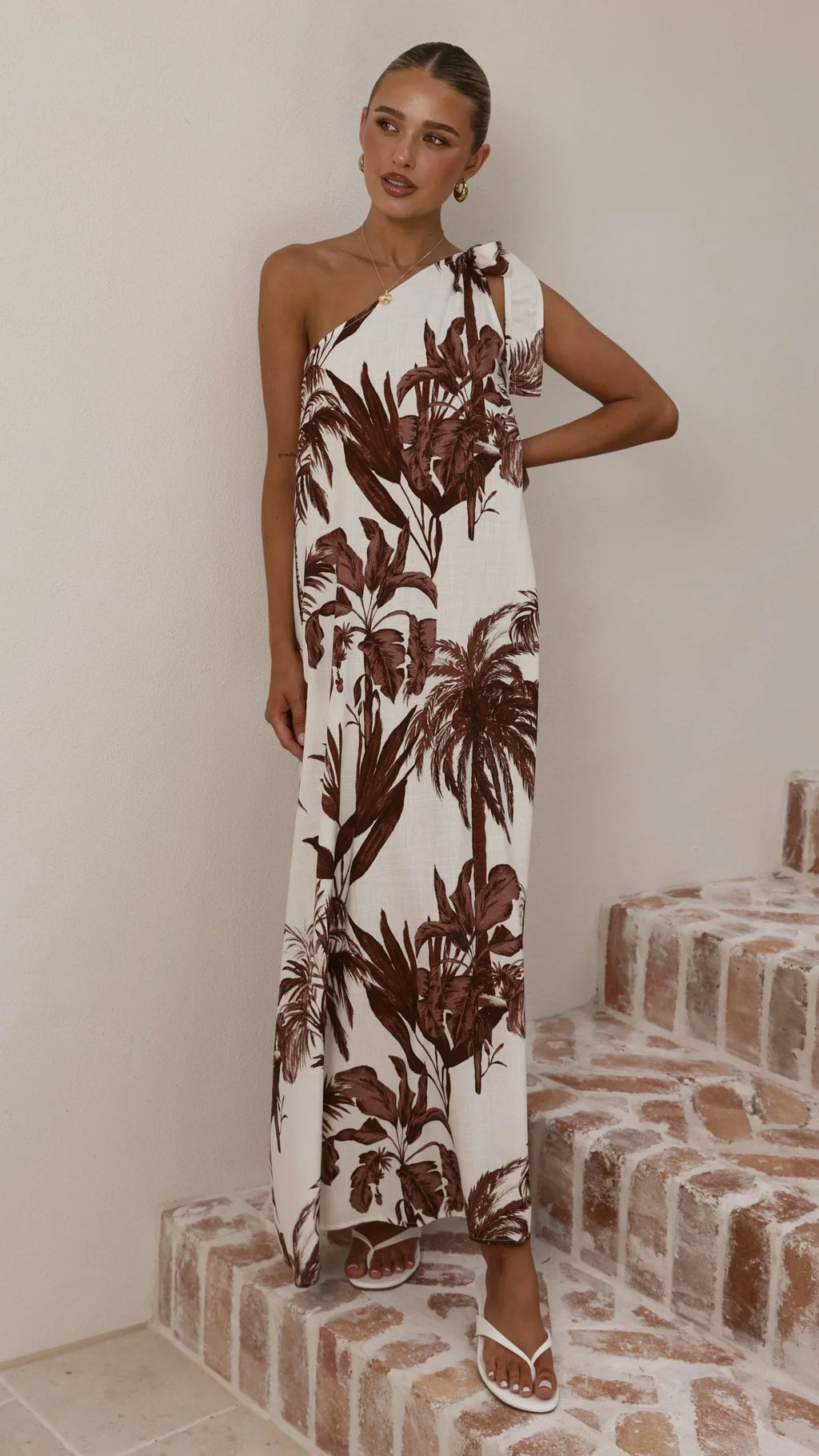 Karolina One Shoulder Maxi Dress - Ipanema Print