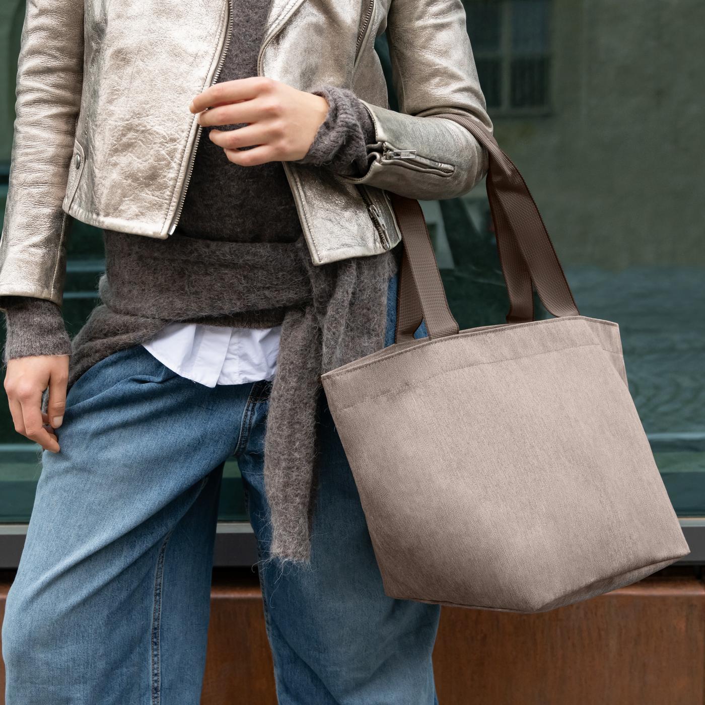 Shopper M Herringbone Mokka