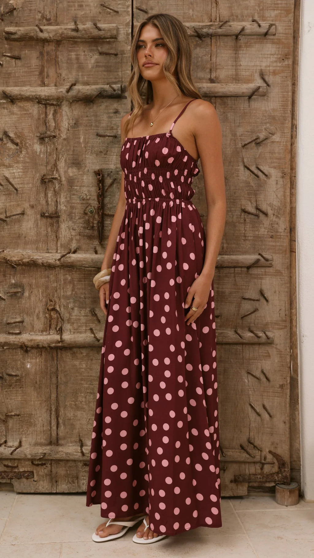 Solare Maxi Dress - Merlo/Marshmallow