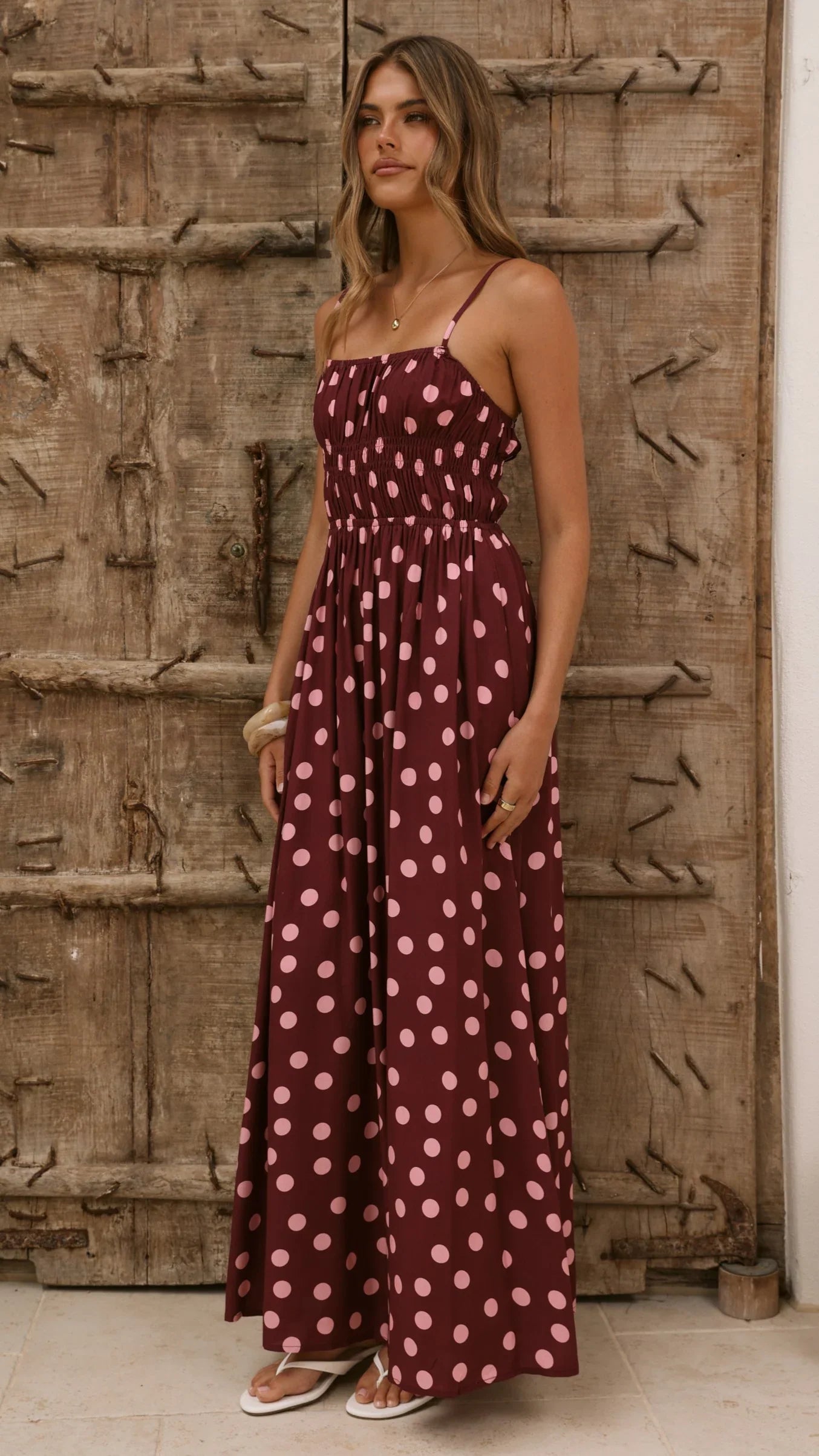 Solare Maxi Dress - Merlo/Marshmallow