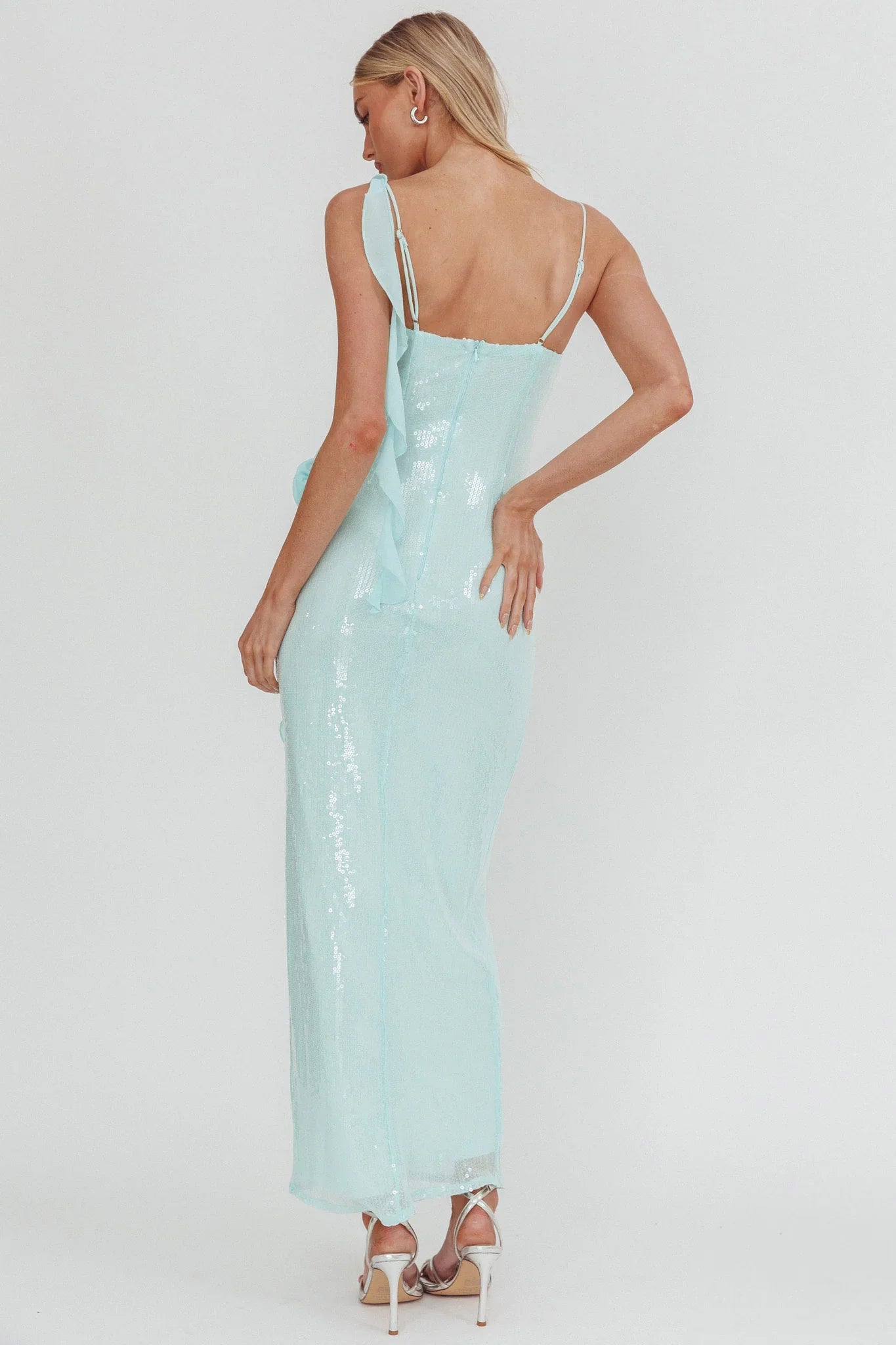 She Glows Cami Strap Sequin Maxi Dress Mint
