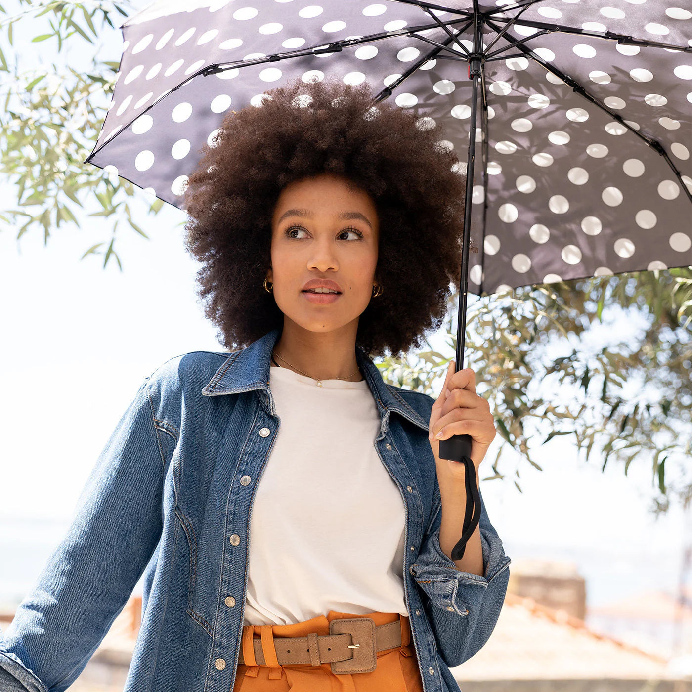 Umbrella Pocket Duomatic Dots White