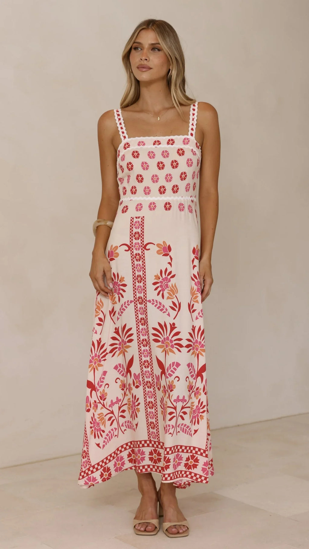Michaela Maxi Dress - Pink Floral