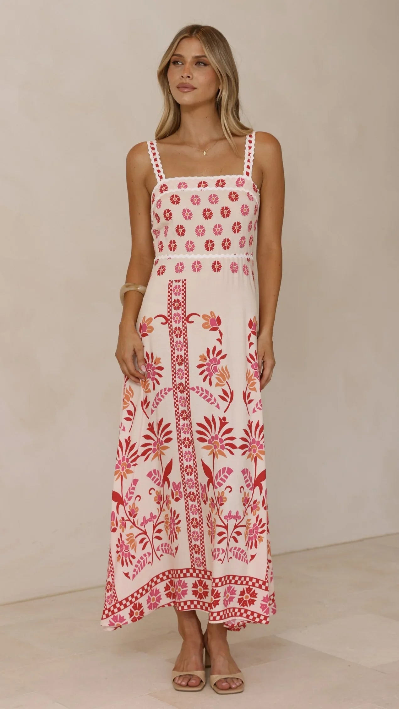 Michaela Maxi Dress - Pink Floral