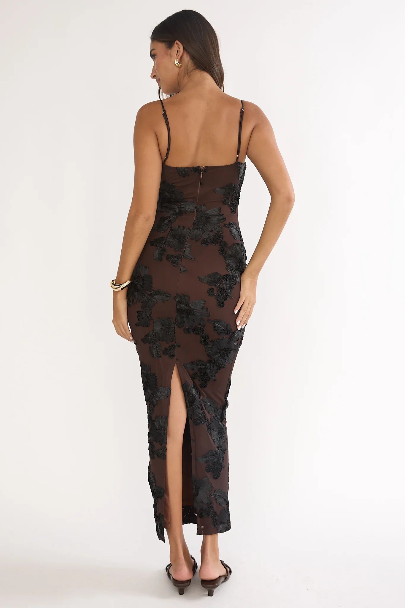 Kaela Cami Maxi Dress Embellished Chocolate