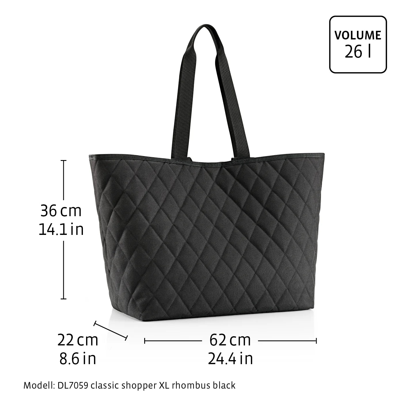 Classic Shopper Xl Rhombus Black