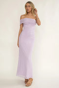Gala One-Shoulder Textured Maxi Dress Lilac