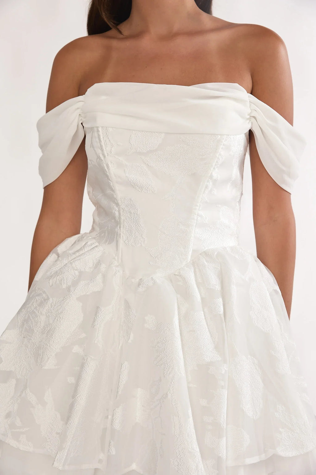 Lusting Off Shoulder Mini Dress White