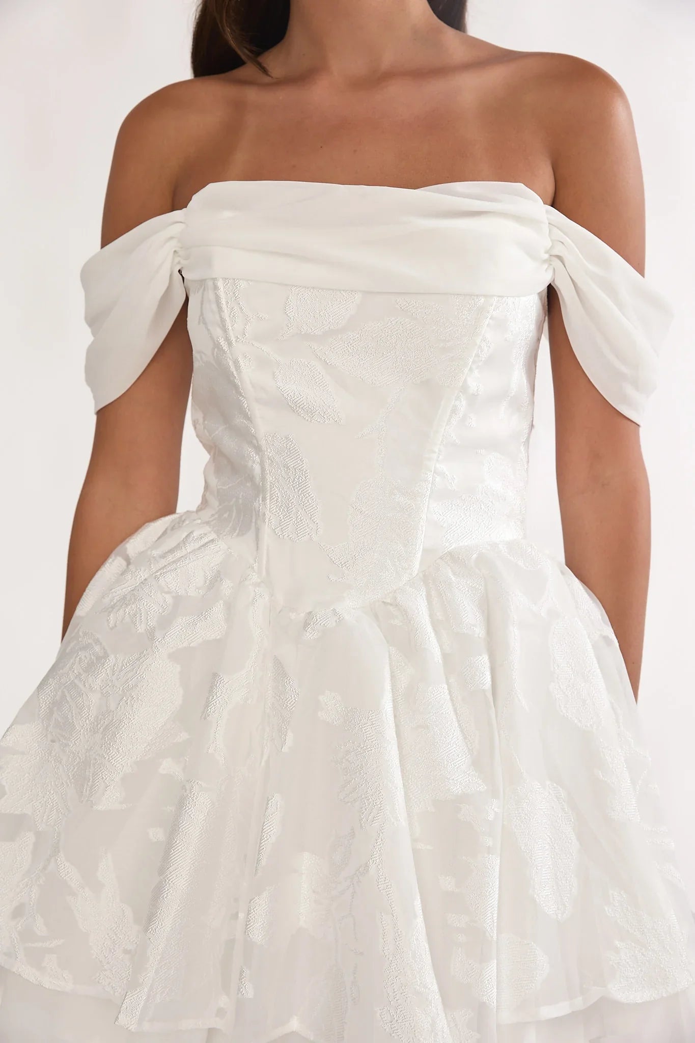 Lusting Off Shoulder Mini Dress White
