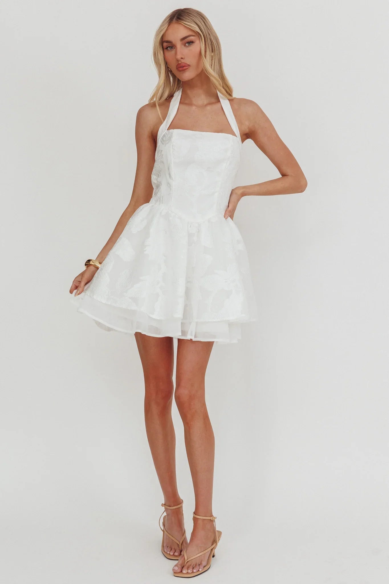Lusting Halter A-Line Mini Dress White