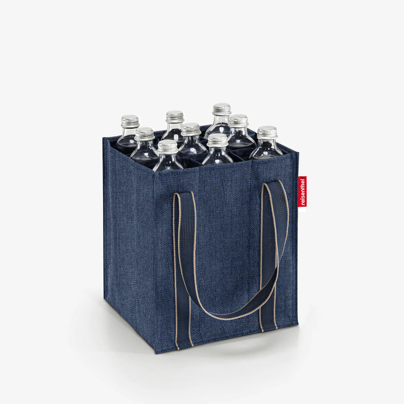 Bottlebag Herringbone Dark Blue