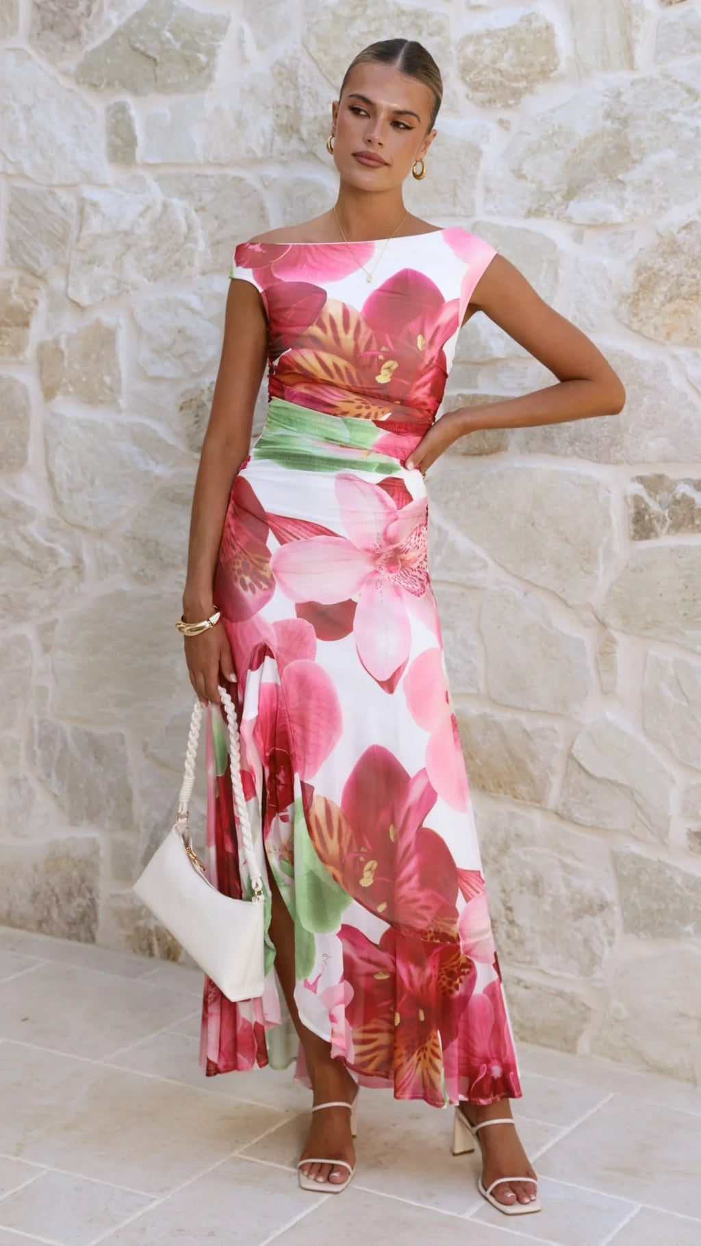 Amity Maxi Dress - Pink/Green Floral