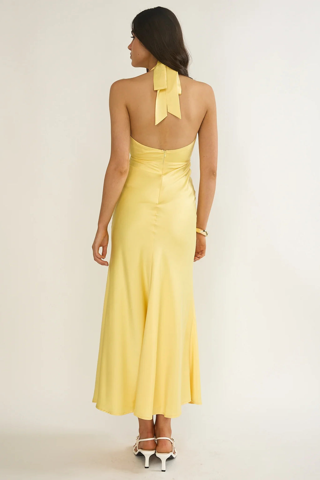 Vale 3D Flower Halter Maxi Dress Sunflower
