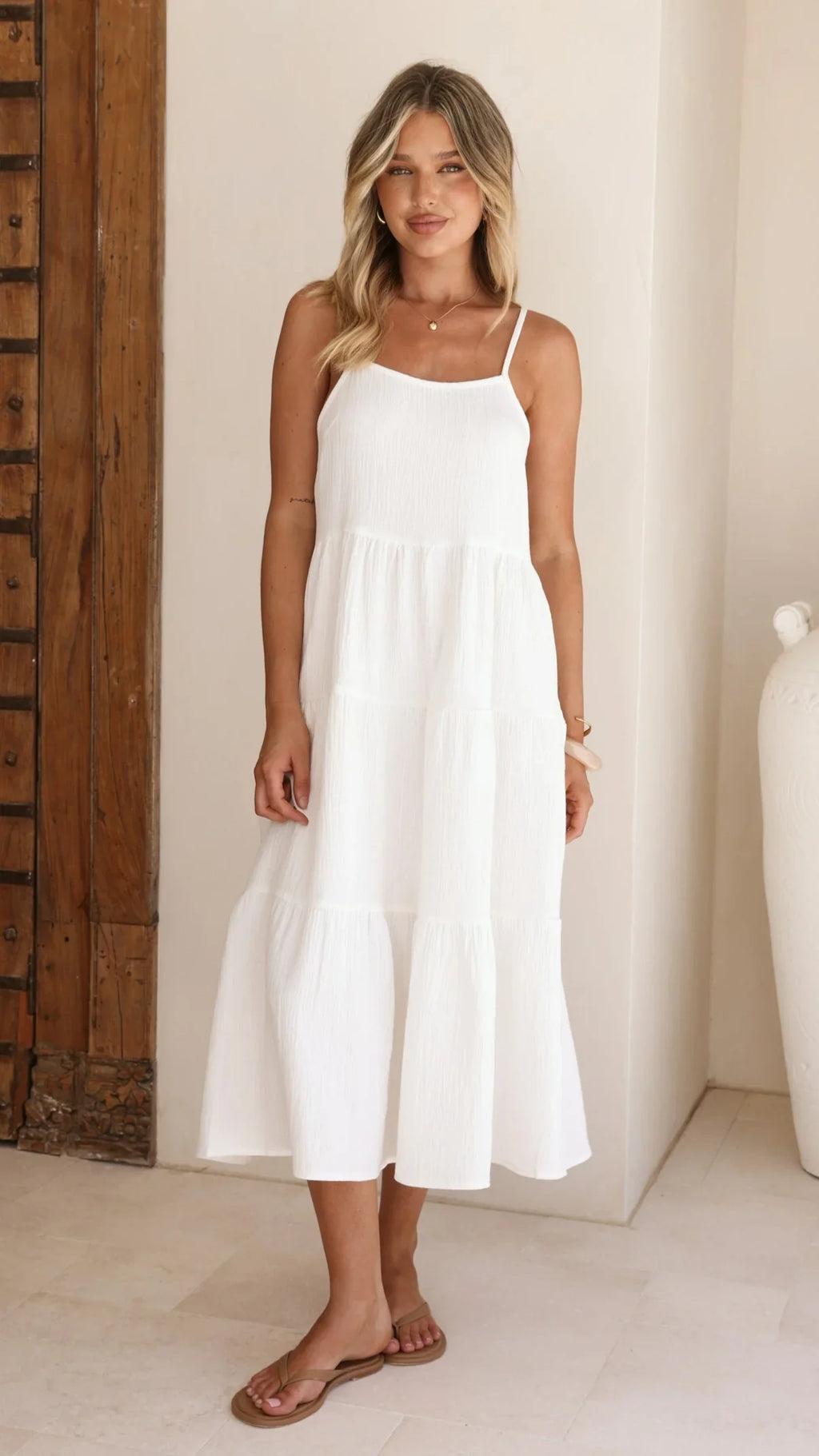 Kara Midi Dress - White