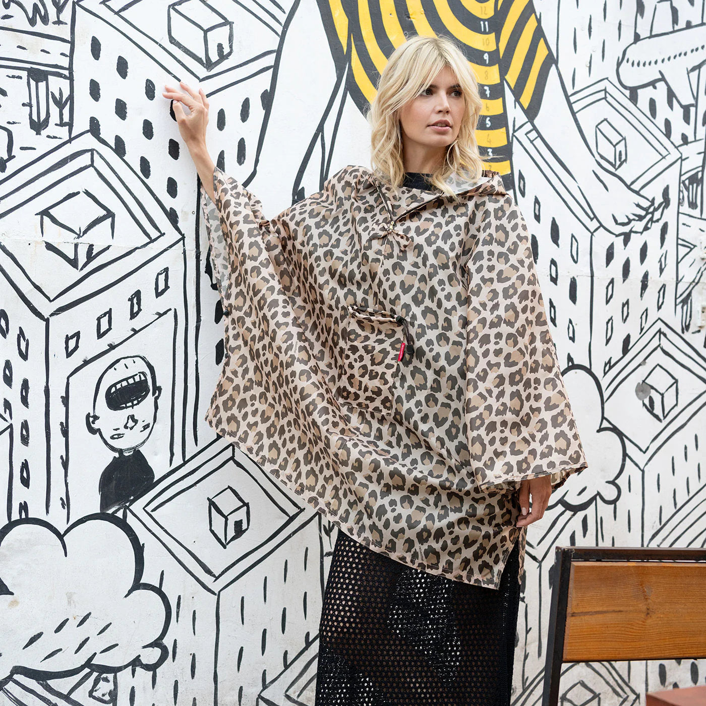 Mini Maxi Poncho Leo Macchiato