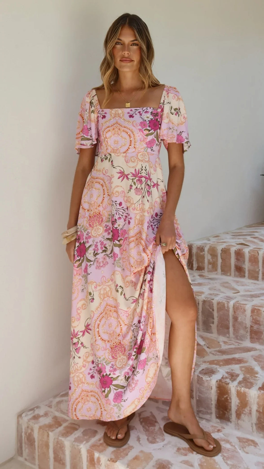 Tamar Maxi Dress - Pink Floral