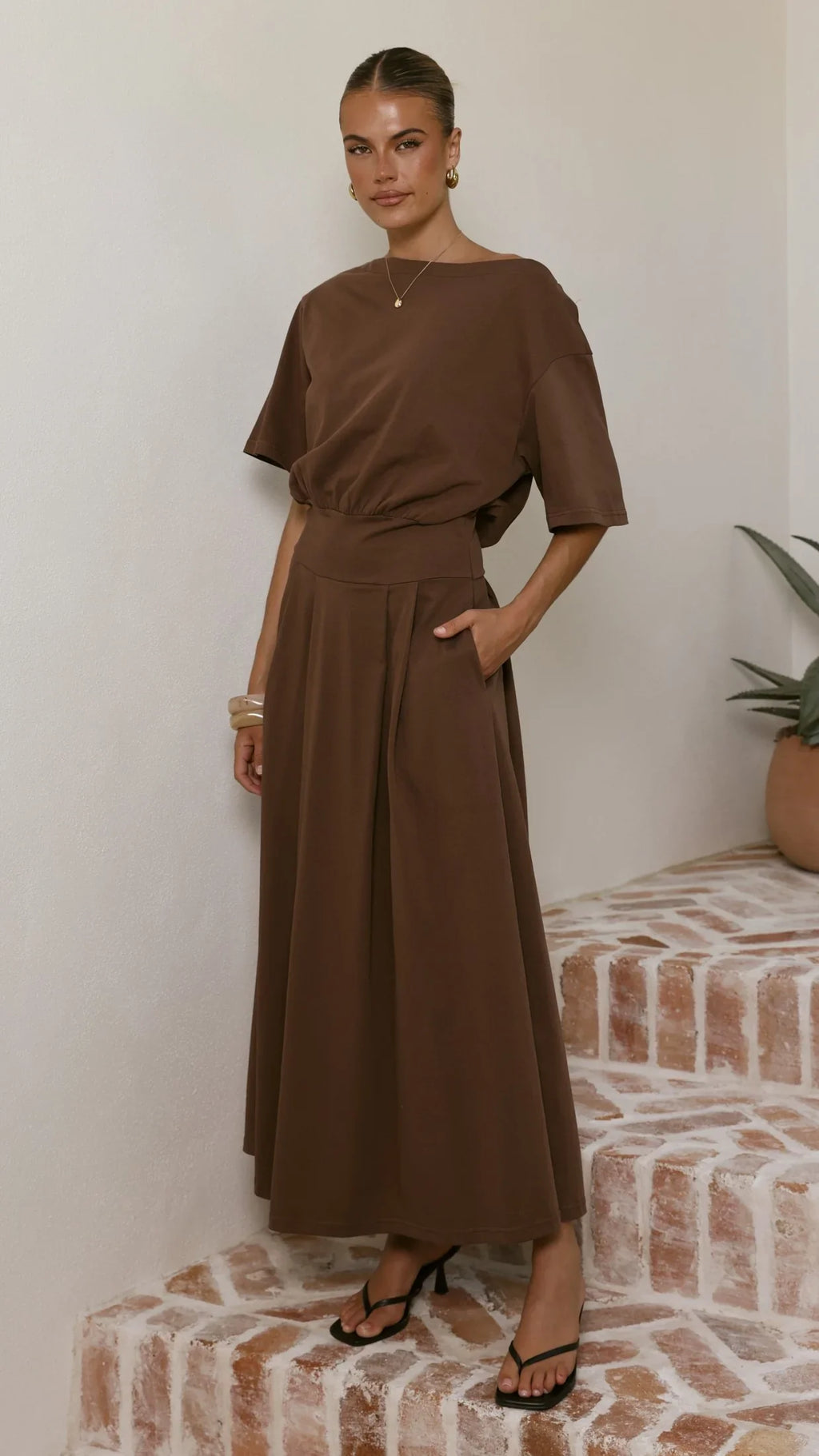 Aleski Maxi Dress - Chocolate