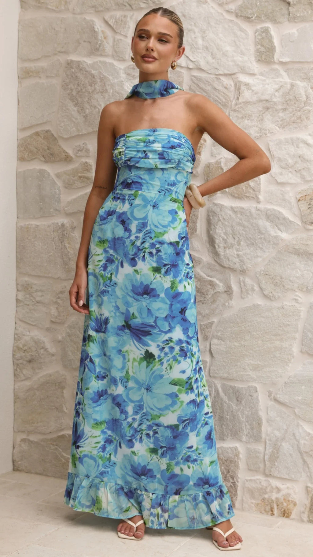 Mariposa Maxi Dress - Blue Floral