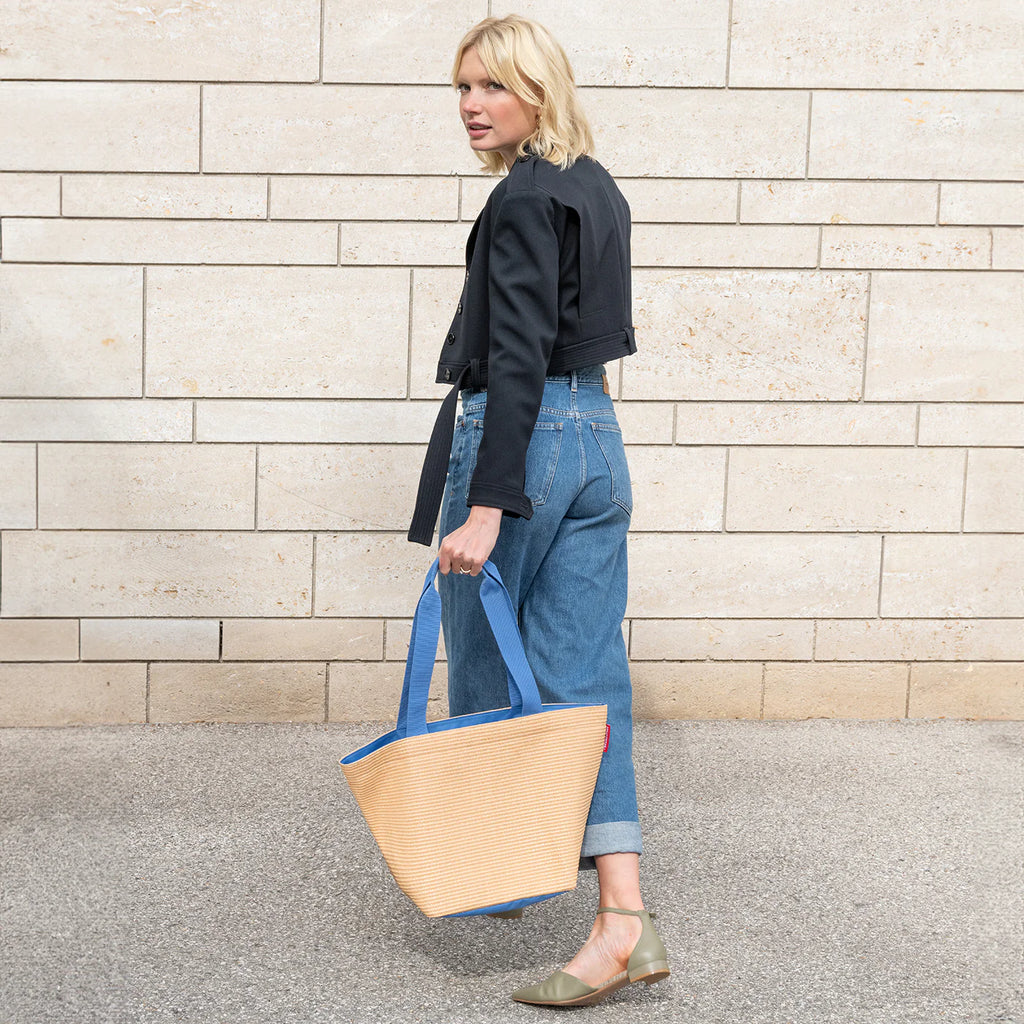 Shopper M Raffia Blue