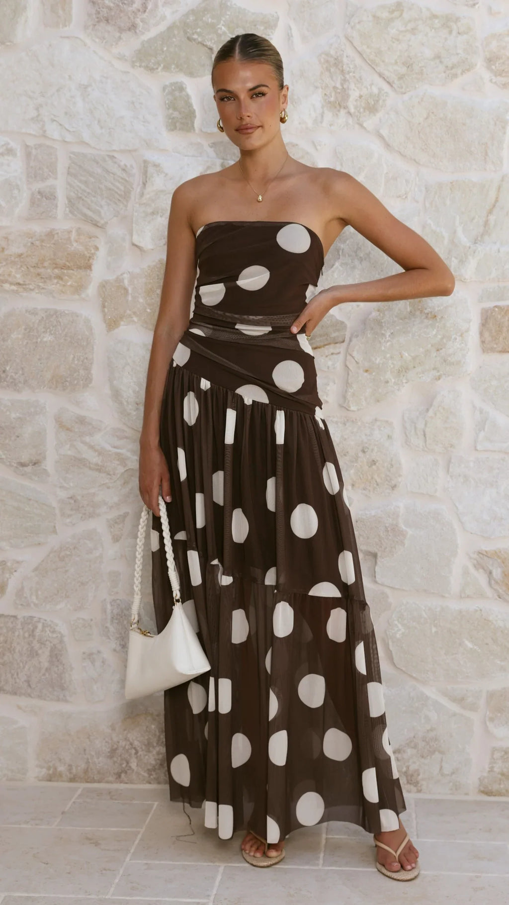 Riko Strapless Maxi Dress - Chocolate Spot