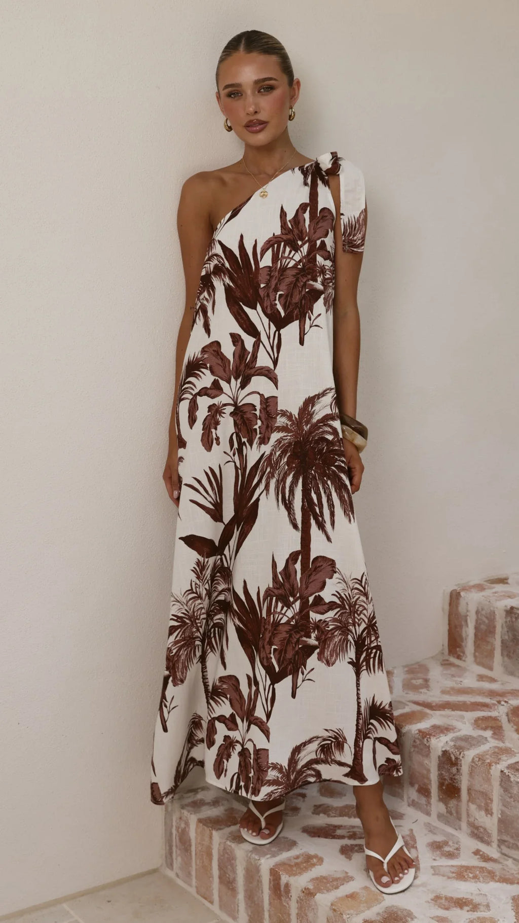 Karolina One Shoulder Maxi Dress - Ipanema Print