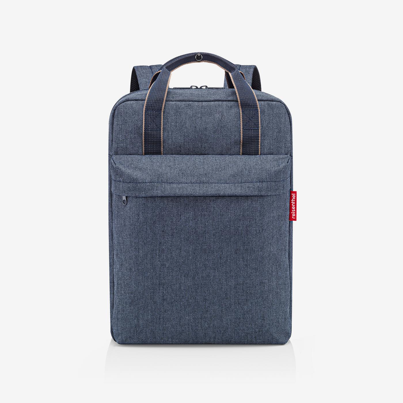 Allday Backpack M Herringbone Dark Blue