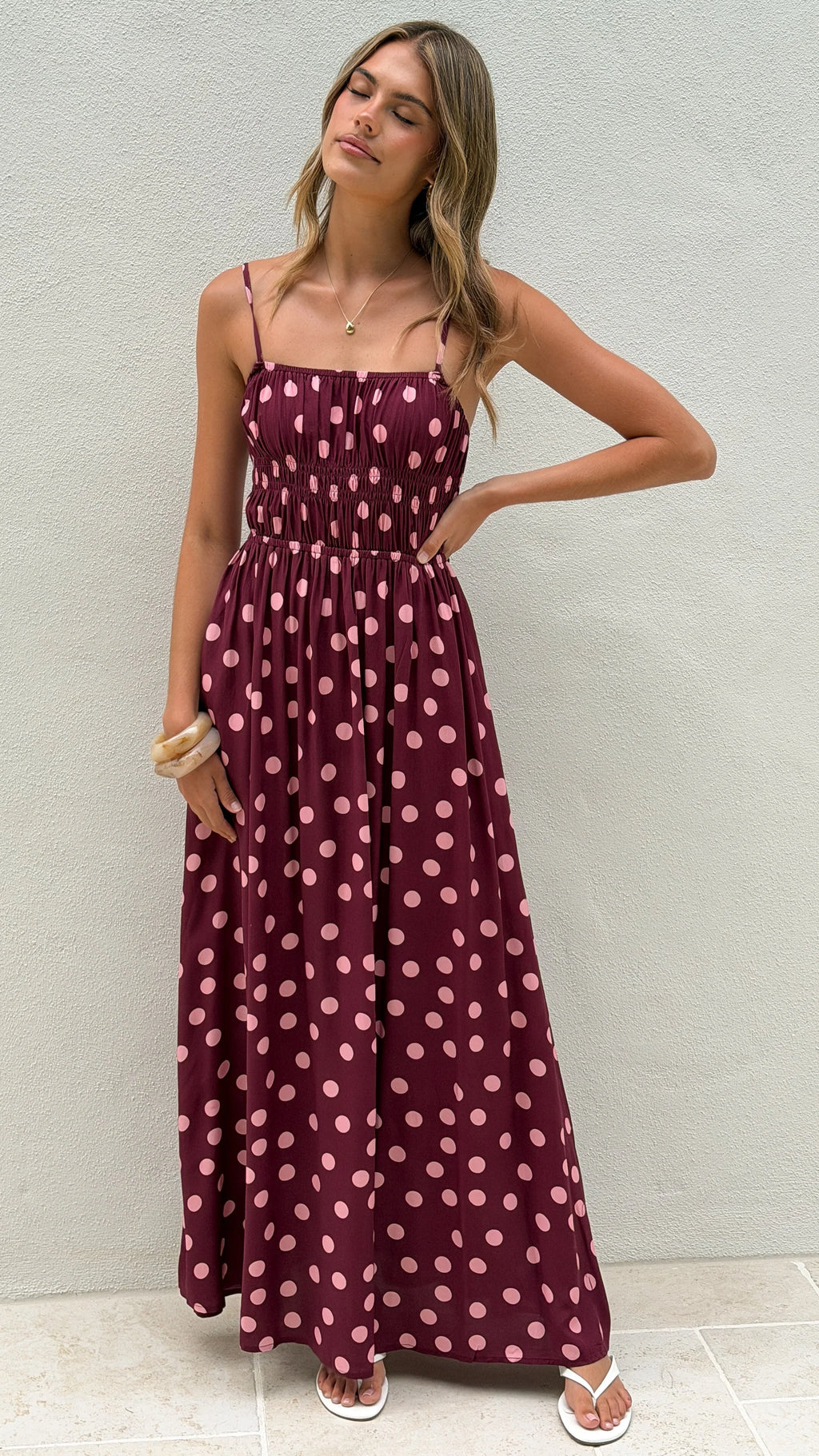 Solare Maxi Dress - Merlo/Marshmallow
