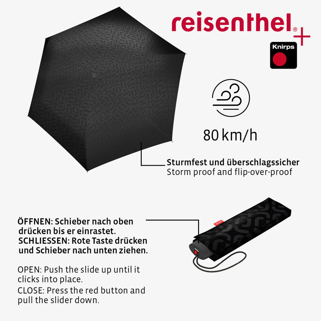 Umbrella Pocket Mini Signature Black Hot Print
