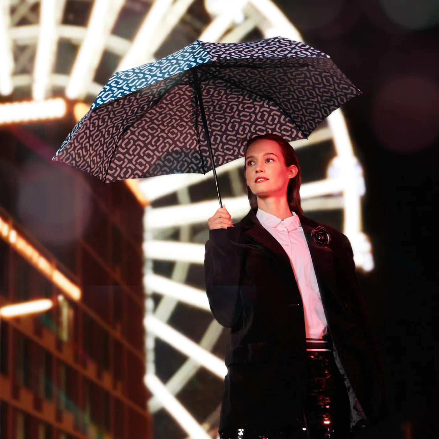 Umbrella Pocket Duomatic Signature Navy