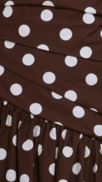 Lyra Maxi Dress - Brown/White Polka Dot