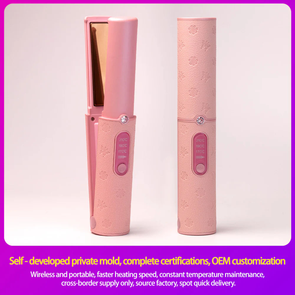 Cordless Hair Straightener 5000mAh Long-Lasting Portable Flat Iron