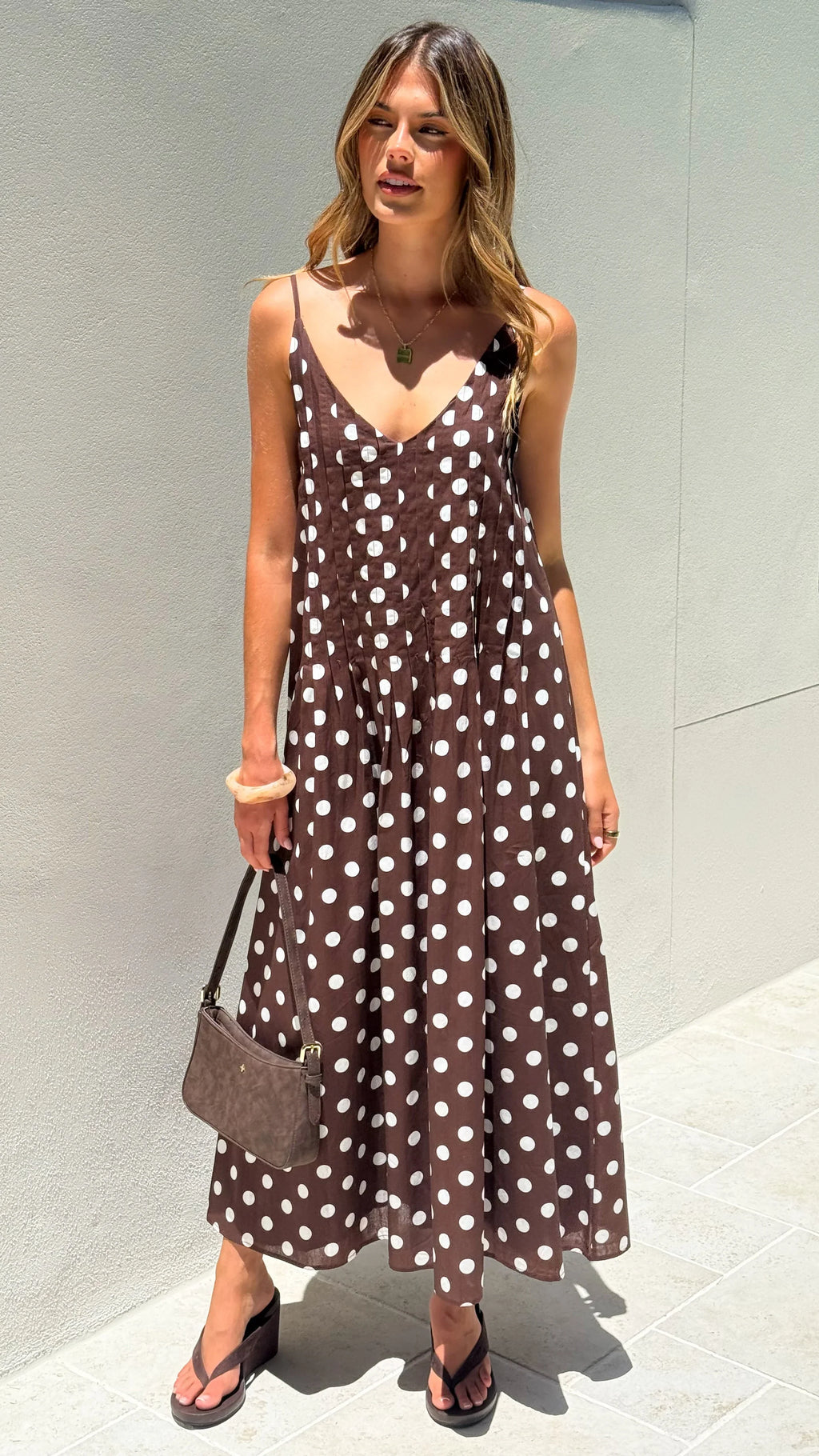 Dimmi Maxi Dress - Chocolate Polka