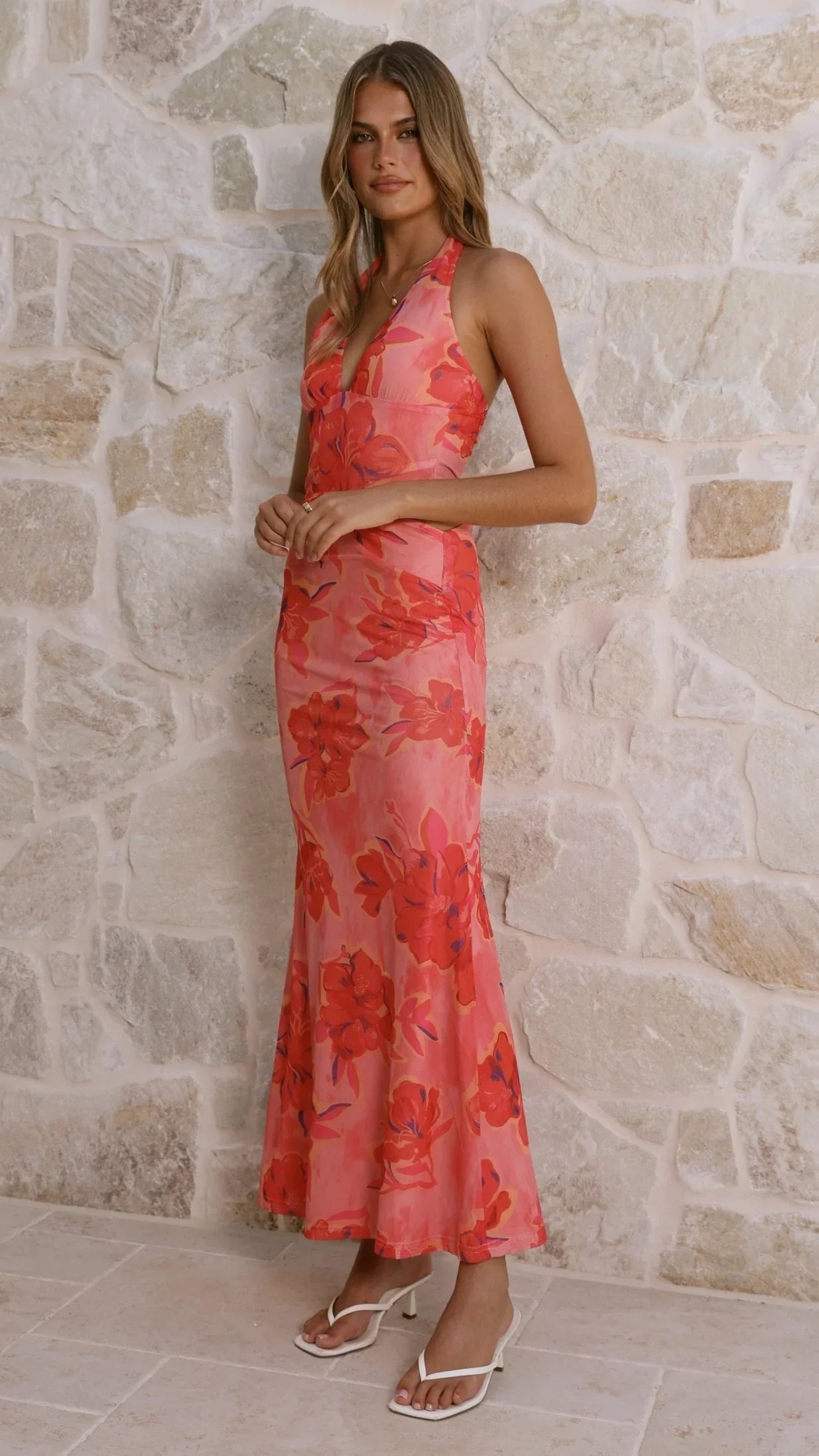 Zelda Maxi Dress - Orange Floral