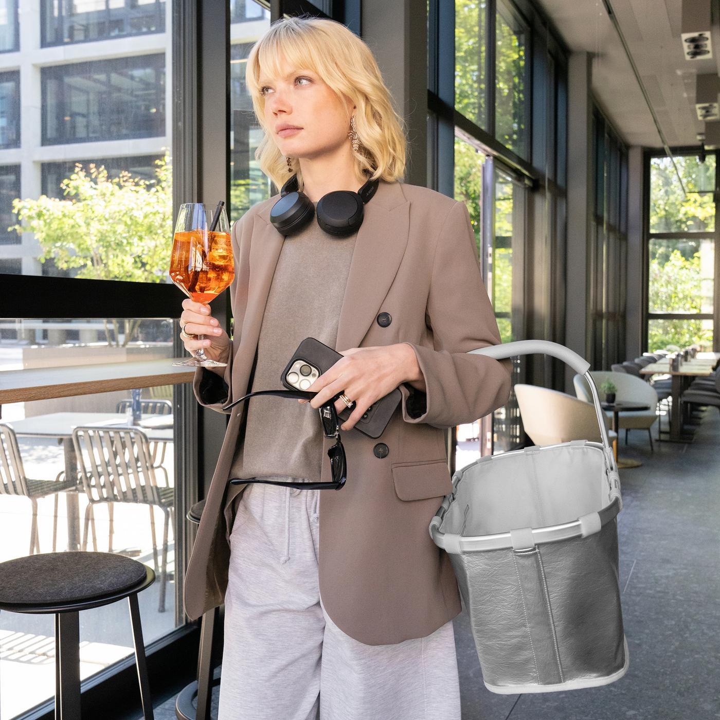 Carrybag Silver Crackle