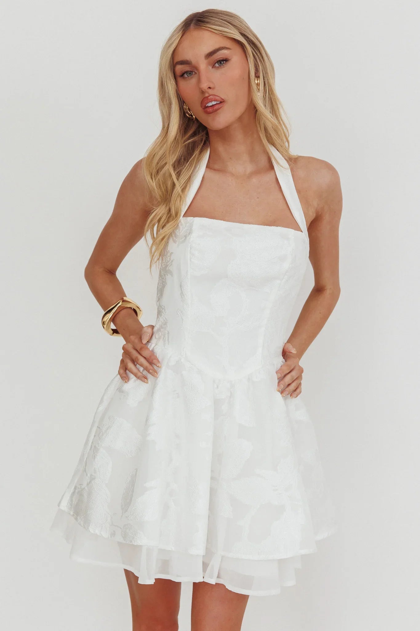 Lusting Halter A-Line Mini Dress White