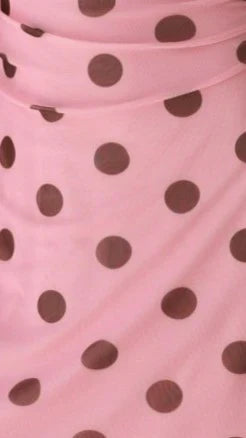 Sammie Mini Dress - Pink/Brown Polka