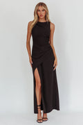 Firelights Lace-Up Back Maxi Dress Black