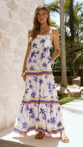 Klyah Maxi Dress - Blue Palm
