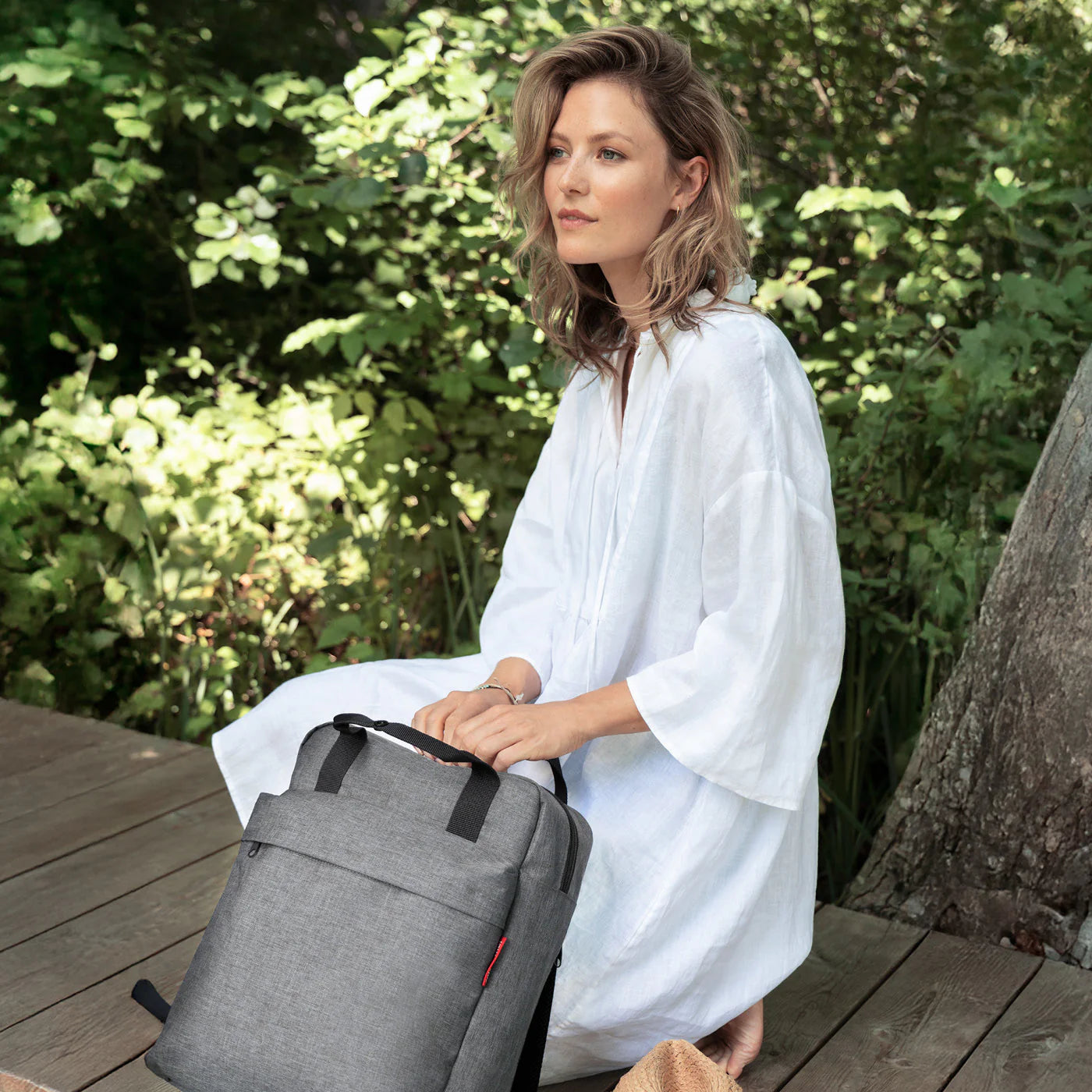 Allday Backpack M Twist Silver