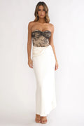 Valoria Lace Bodice Maxi Dress Oyster