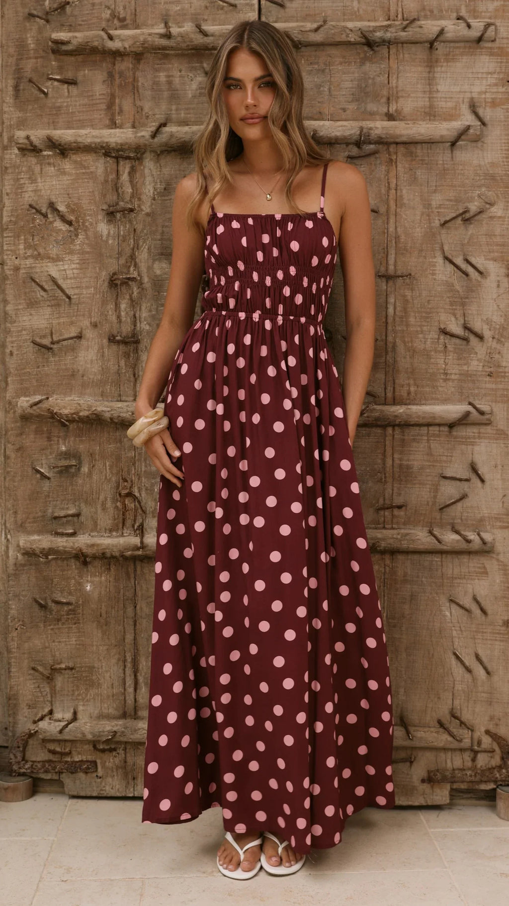 Solare Maxi Dress - Merlo/Marshmallow