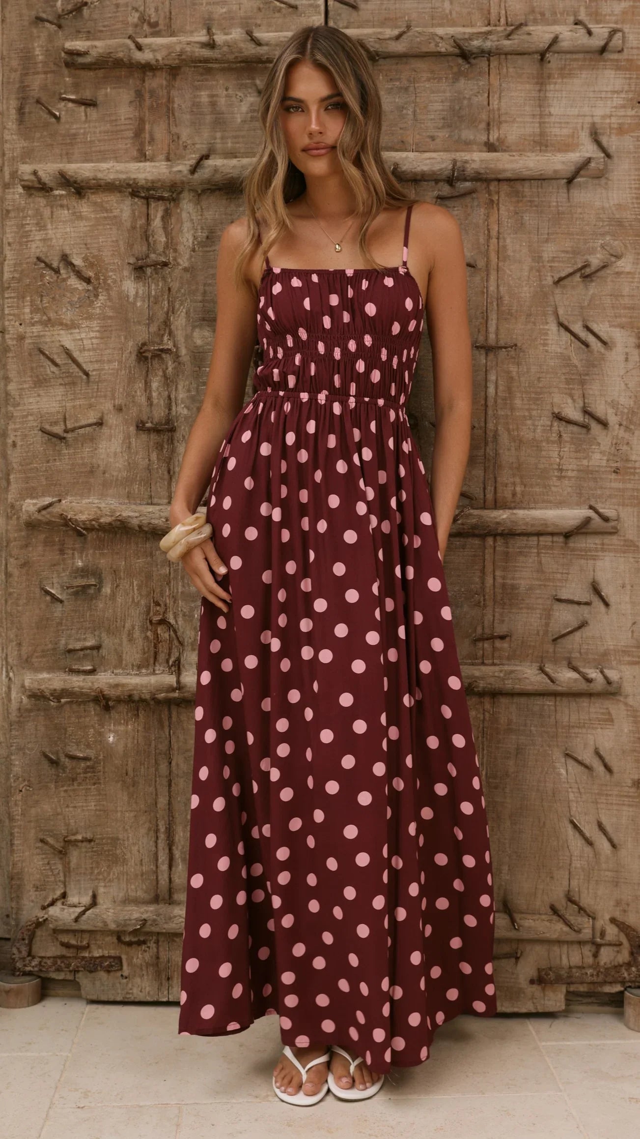 Solare Maxi Dress - Merlo/Marshmallow