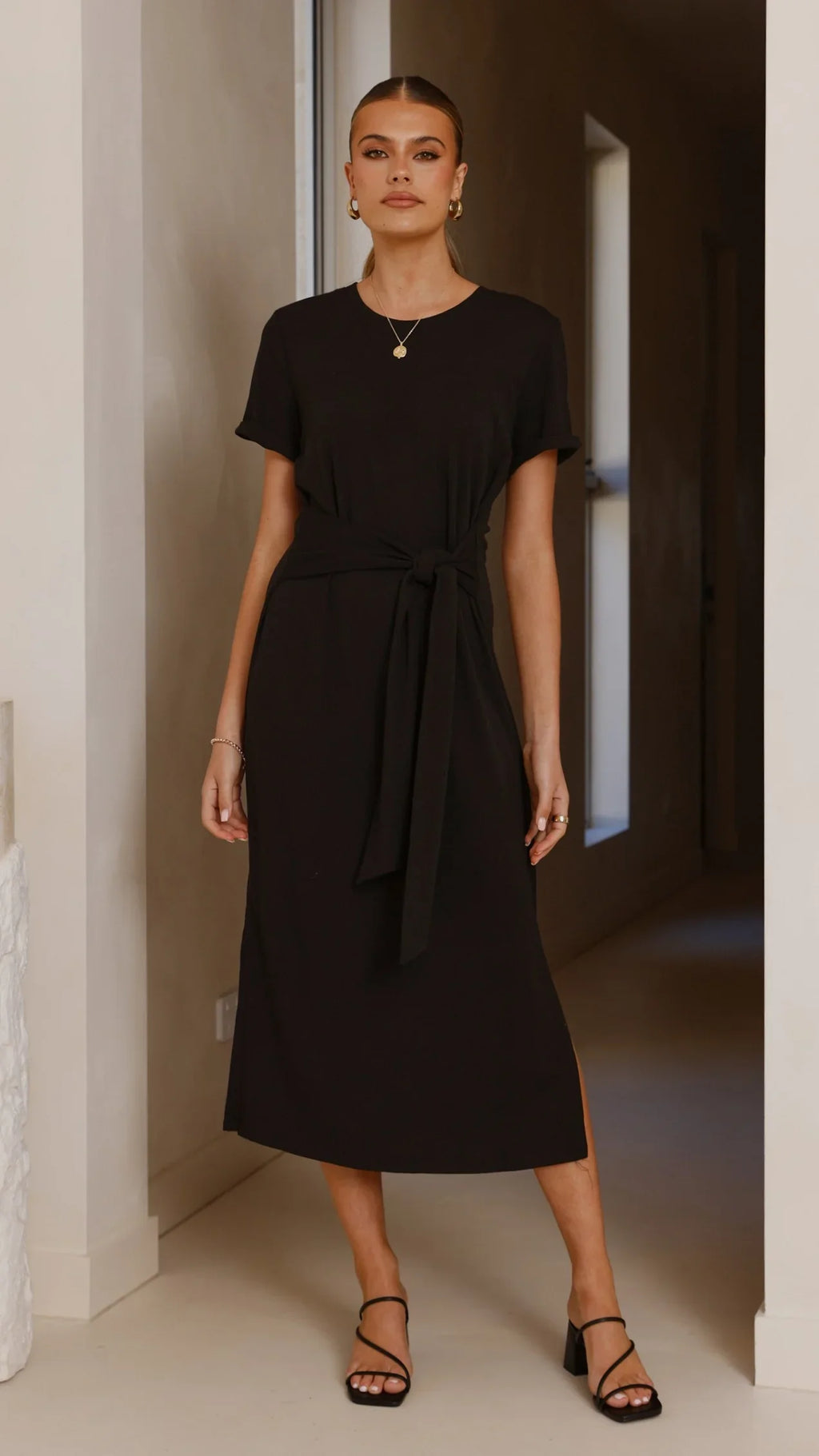 Valier Midi Dress - Black
