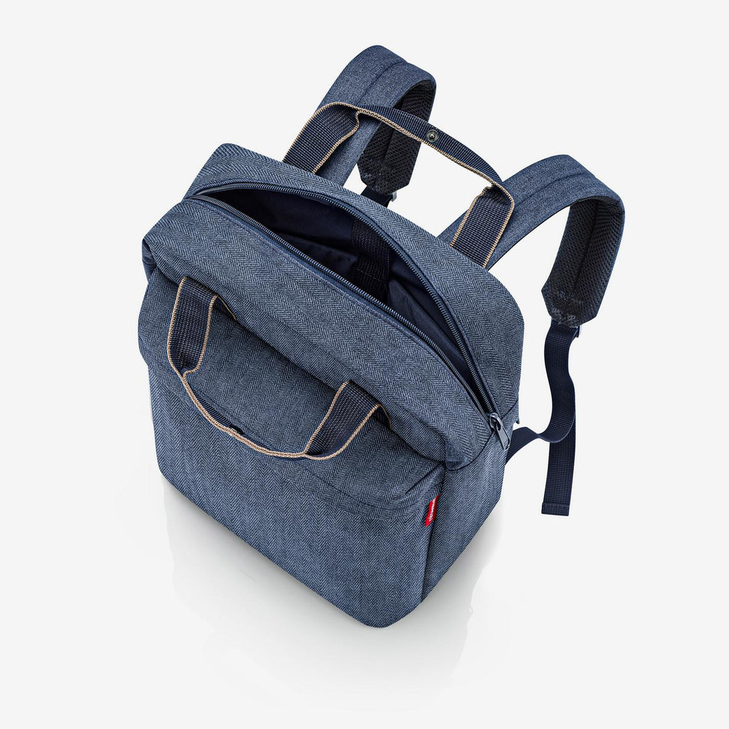 Allday Backpack M Herringbone Dark Blue