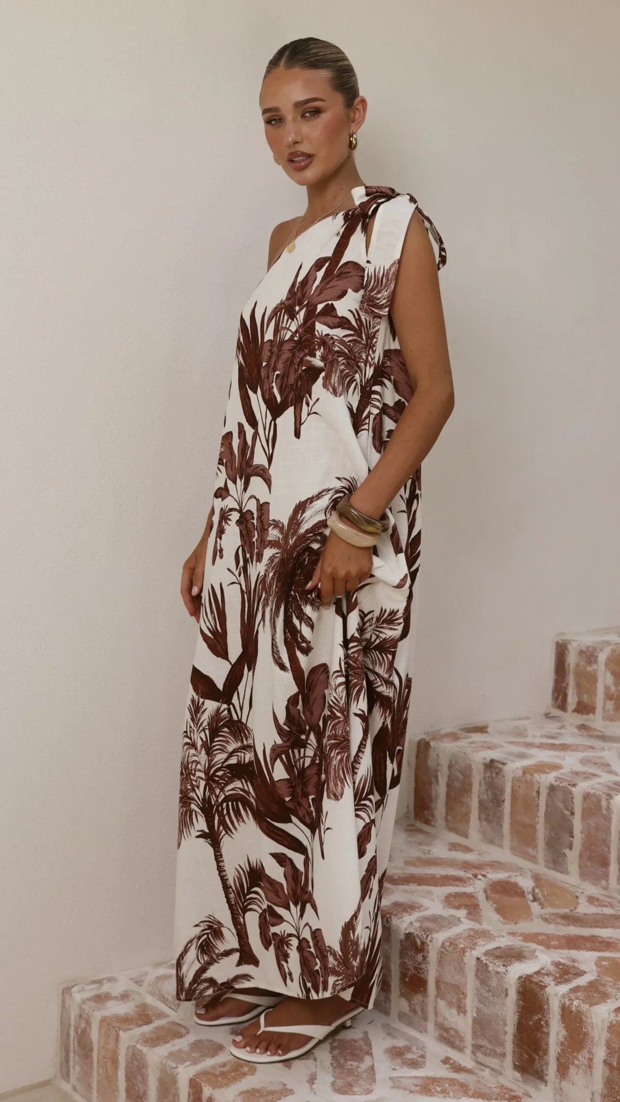 Karolina One Shoulder Maxi Dress - Ipanema Print